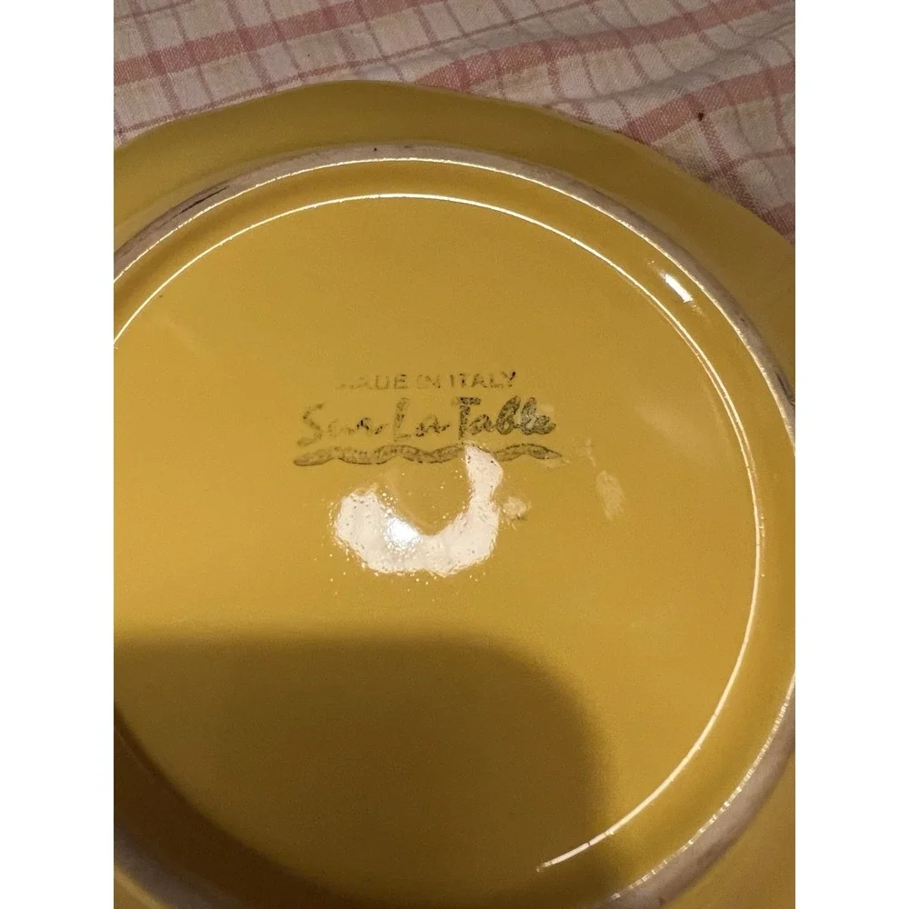 Sur La Table Yellow Rooster Farm Soup Bowls Set‎ 2 Made in Italy Rustic Country